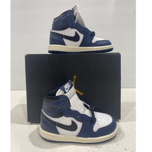 Air Jordan 1 Retro High OG Toddlers Baby Sz 7c (TD) Navy/White FD1413 401